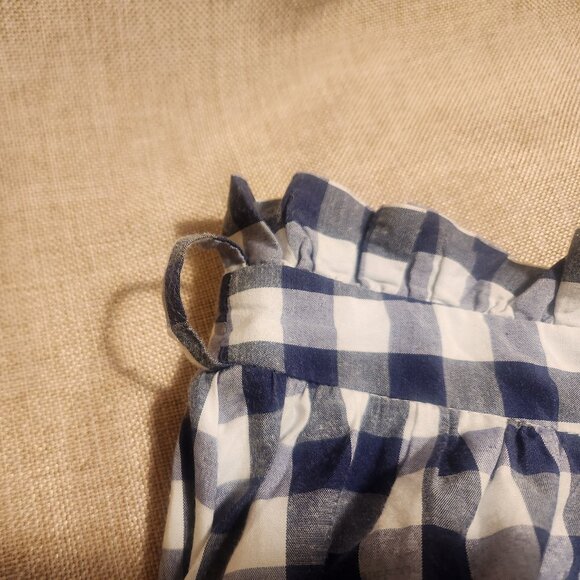 ASOS Blue & White Gingham Belted Midi Skirt Ruffled Waist Size US 14 UK 16 - Picture 11 of 15